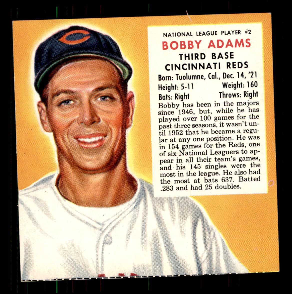 1953 Red Man Tobacco #2n Bobby Adams