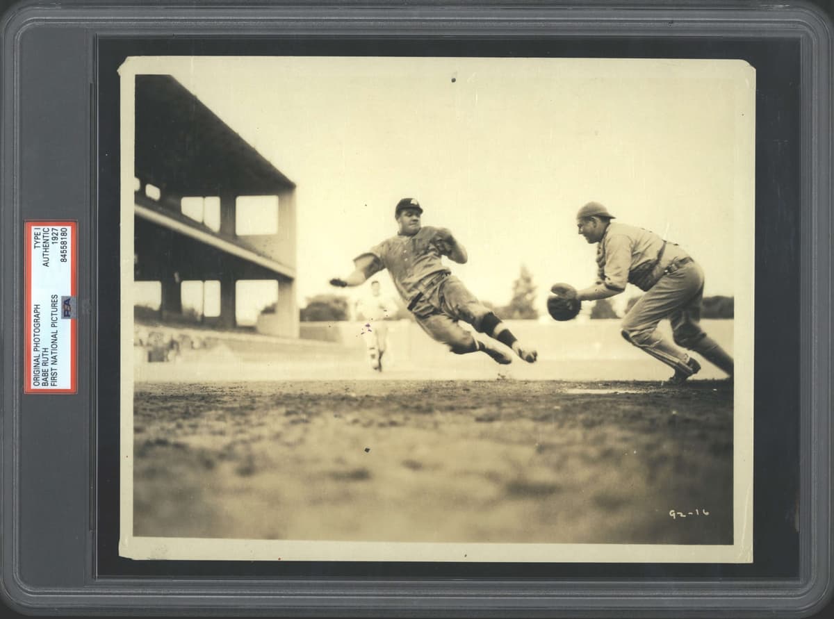 1927 Type 1 Babe Ruth Movie Still from "Babe Comes Home" PSA 10"x8"