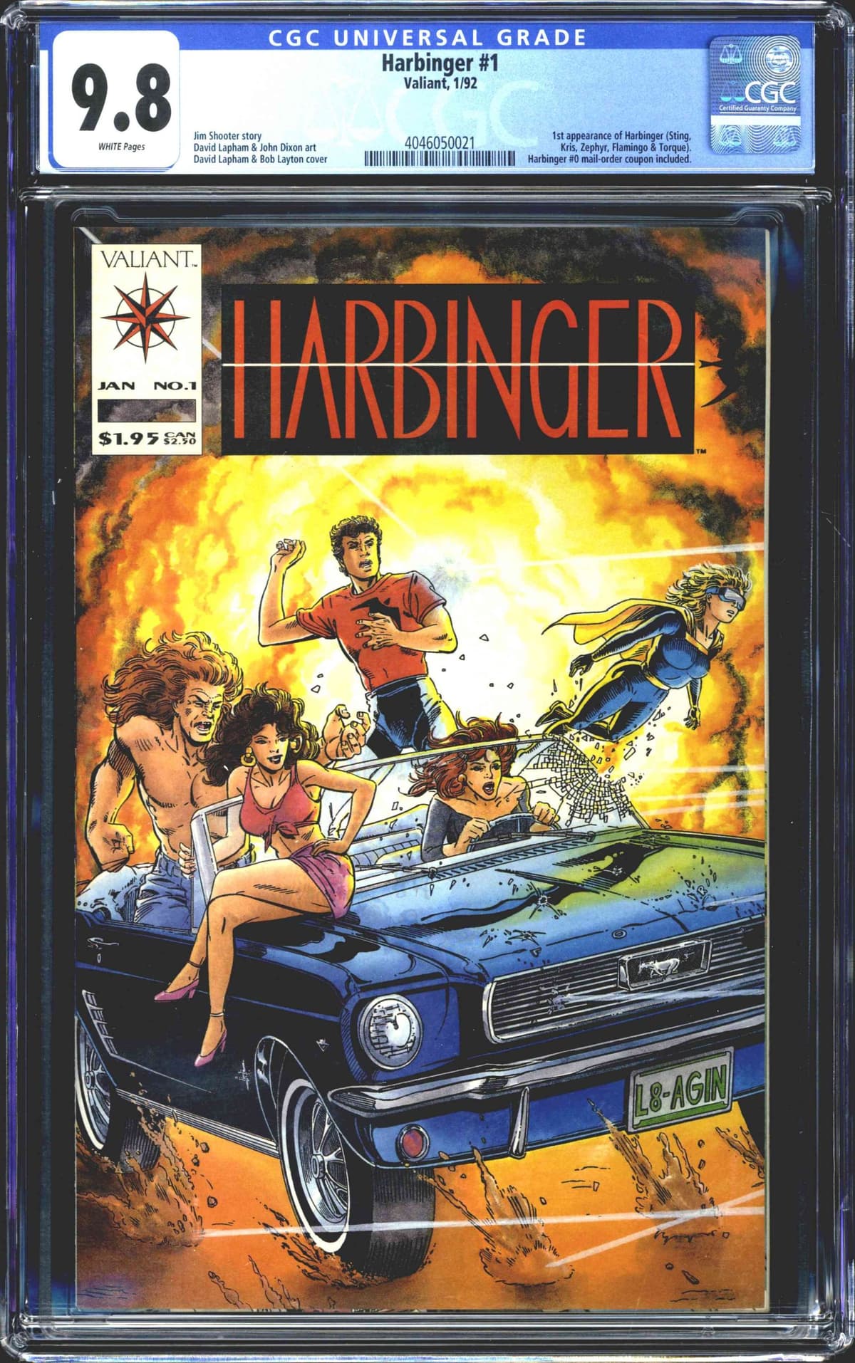 Harbinger #1 CGC 9.8 Valiant 1992 1st Appearance Complete with Coupon