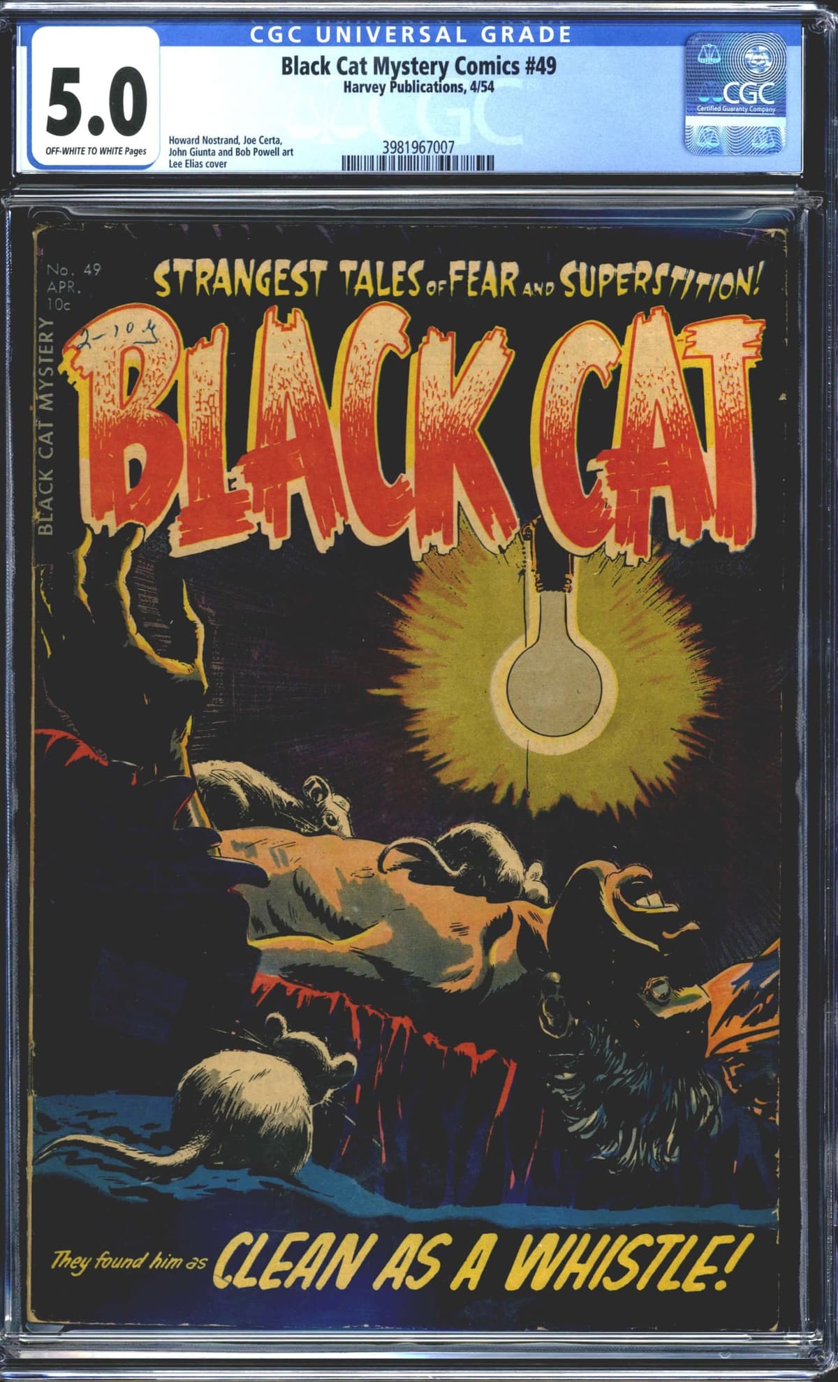 Black Cat Mystery Comics #49 CGC 5.0 Harvey Publications 1954 Lee Elias Cover
