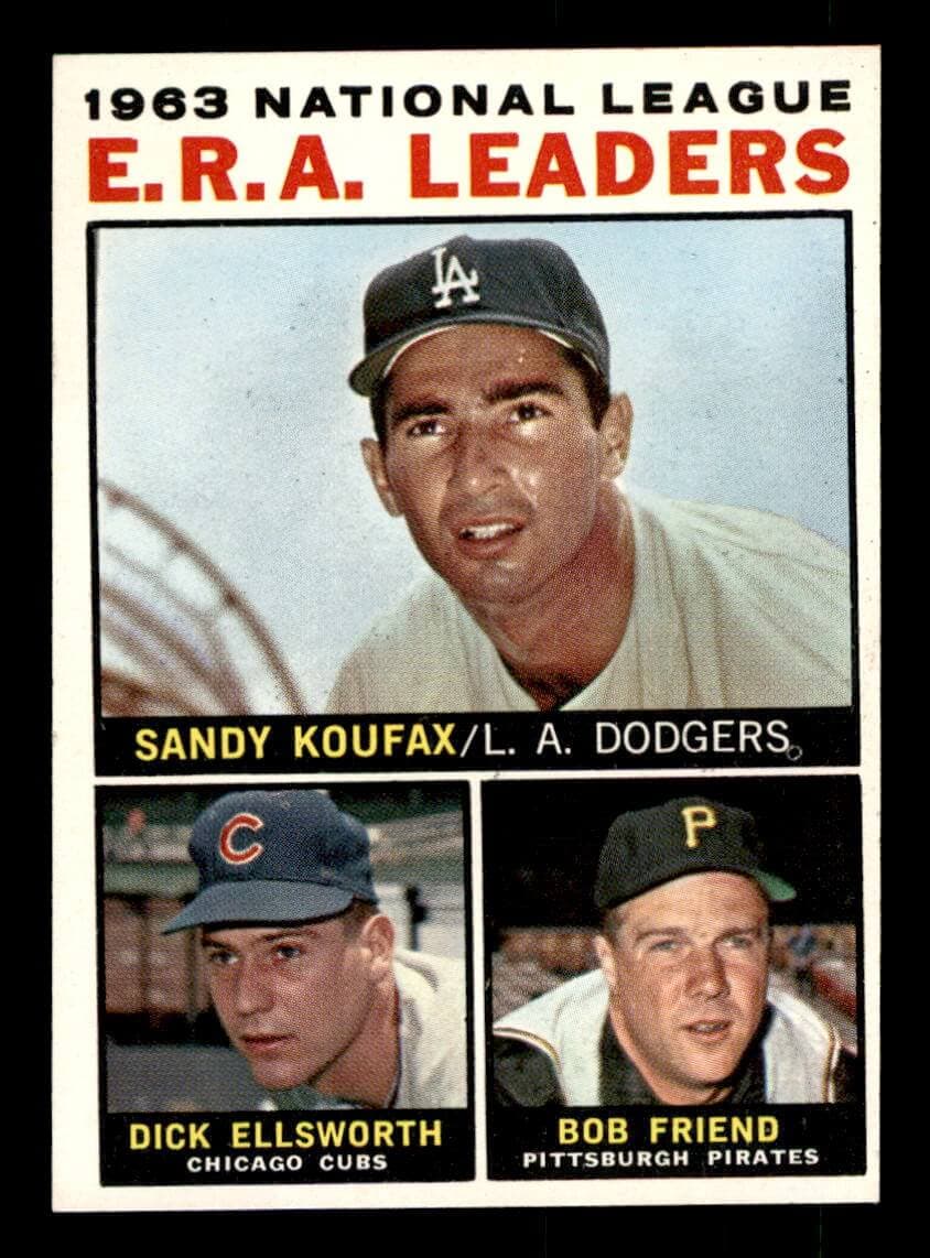 1964 Topps #1 1963 NL E.R.A. Leaders