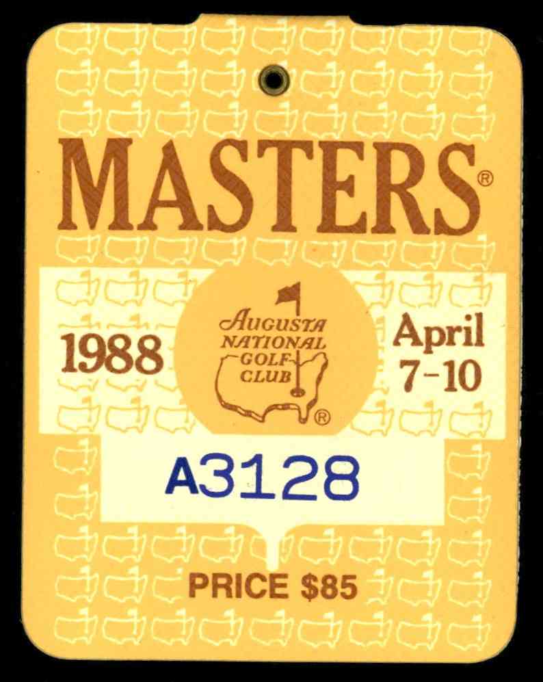 1988 Masters Tournament Badge Ticket Augusta National Golf Club Sandy Lyle Win