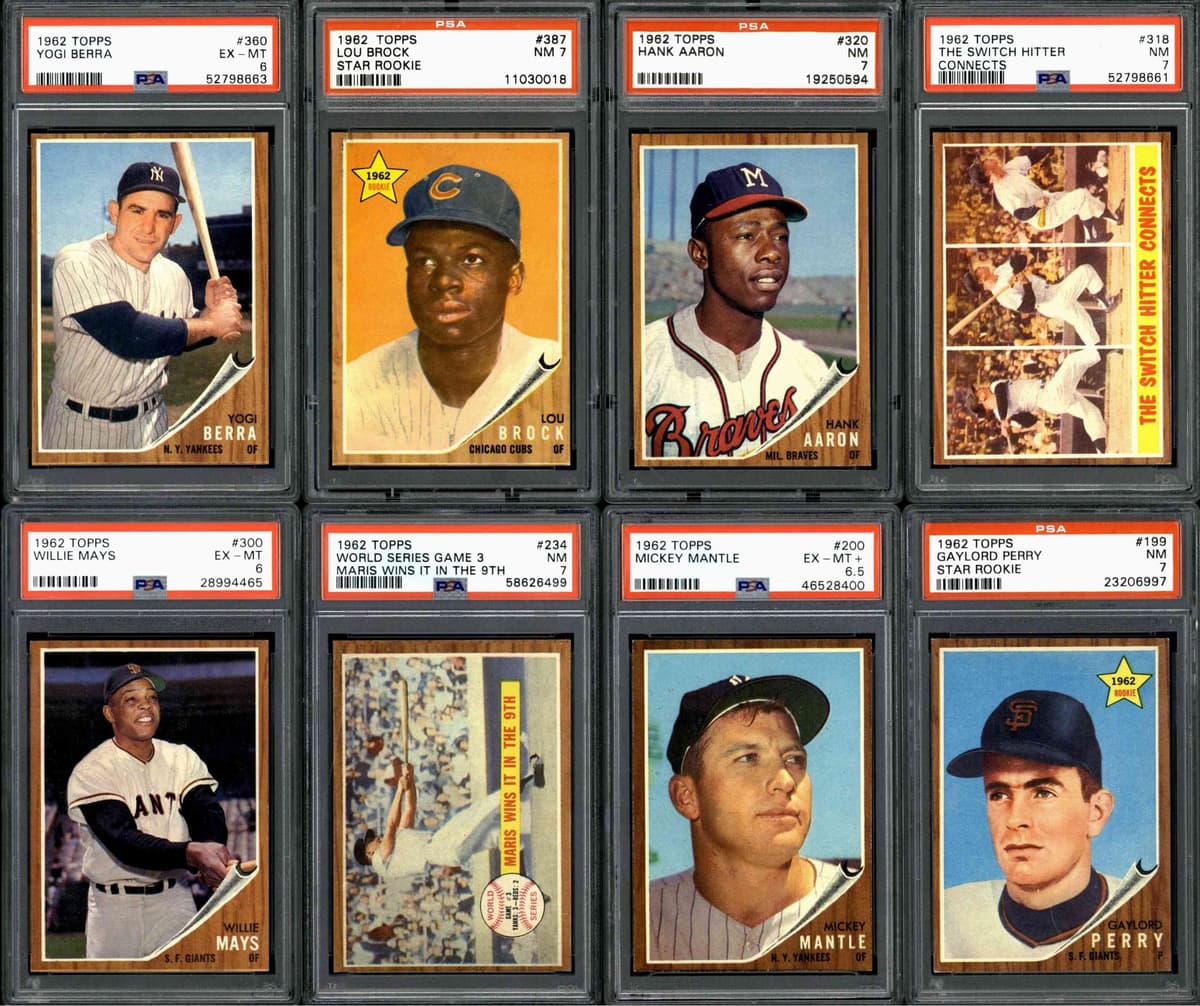1962 Topps Baseball High Grade Complete Set (598) in Pages Mantle Mays Clemente