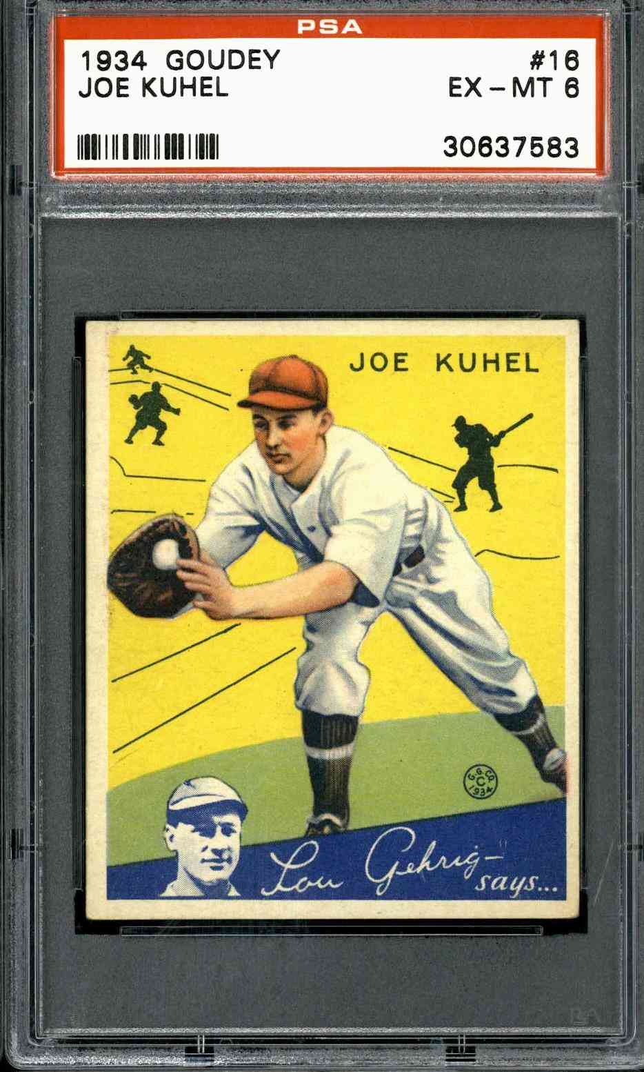 1934 Goudey #16 Joe Kuhel