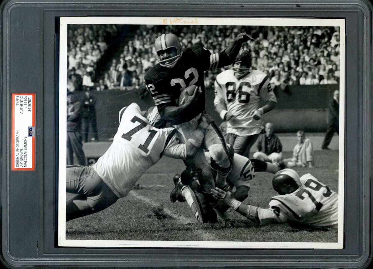 c.1960 Jim Brown Original Photo 10"x8" by Rookie Photographer Type 1 Authentic PSA/DNA