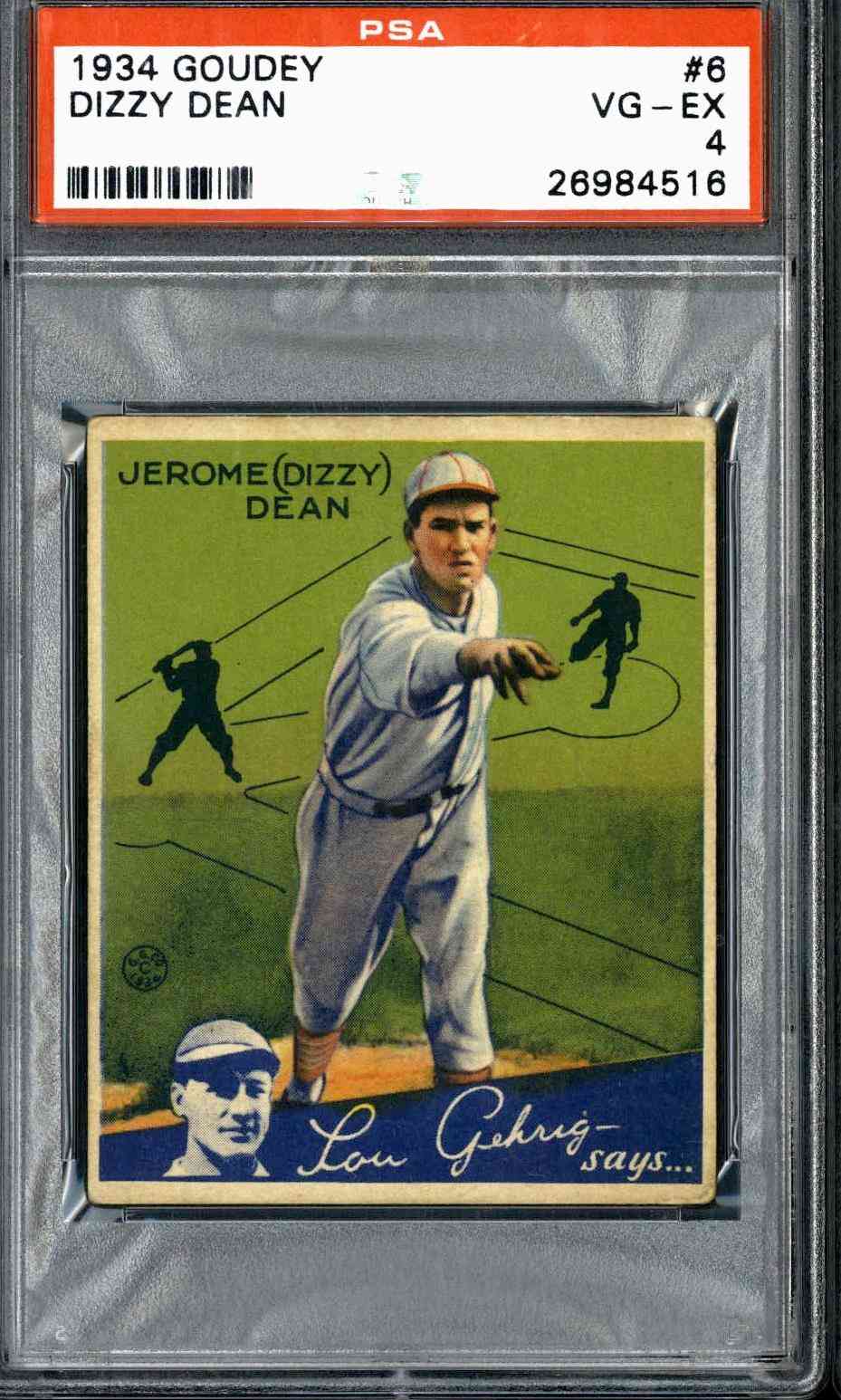 1934 Goudey #6 Dizzy Dean