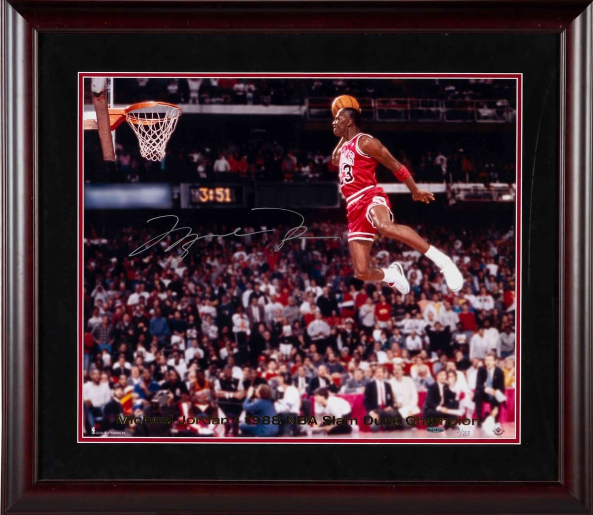 1990's Michael Jordan Signed Oversized 1988 Slam Dunk UDA Photograph 20x24