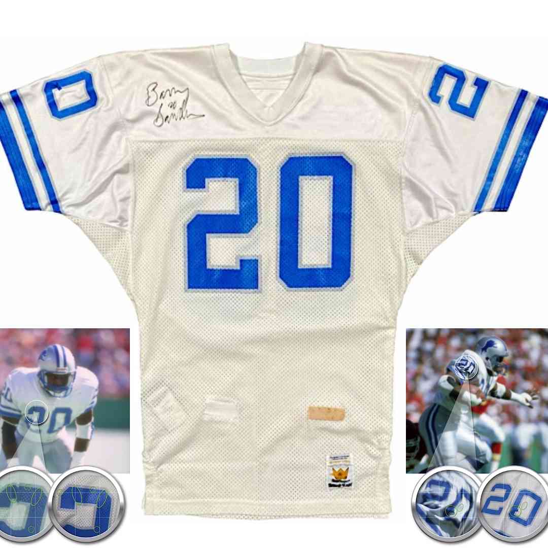 Barry Sanders Game-Used Signed Jersey Full JSA 10 Photo Match 1991 Pro Set Card