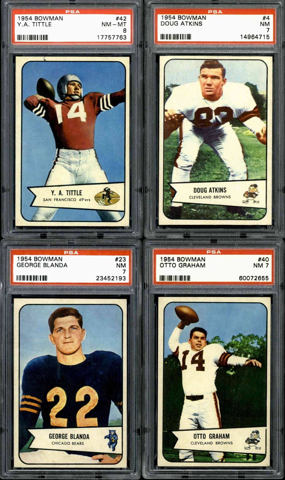 1954 Bowman Football Complete Set with Errors All PSA Graded Blanda Rookie Card