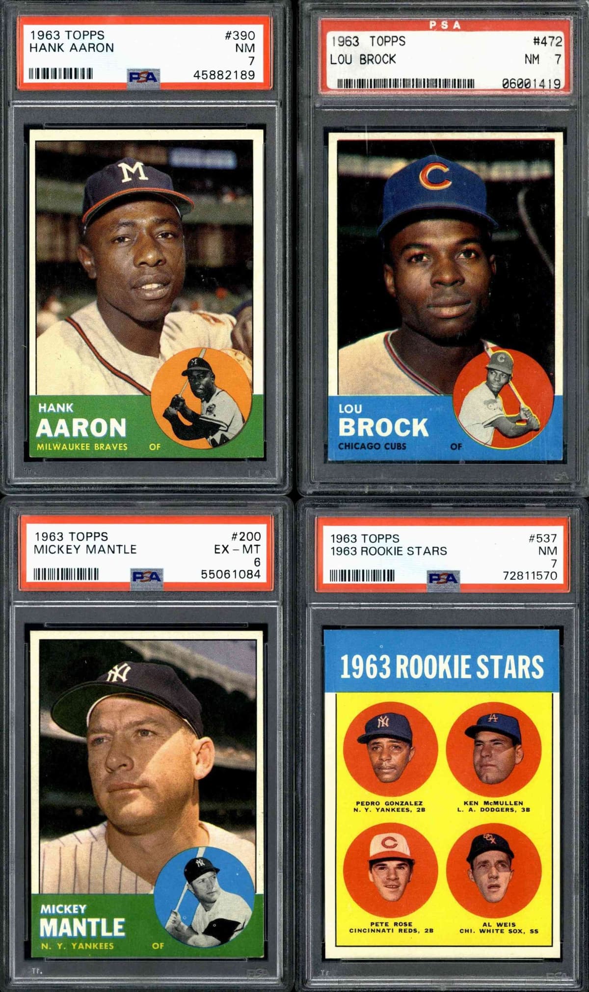 1963 Topps Baseball High-Grade Complete Set (576) Rose RC Mantle Aaron Mays