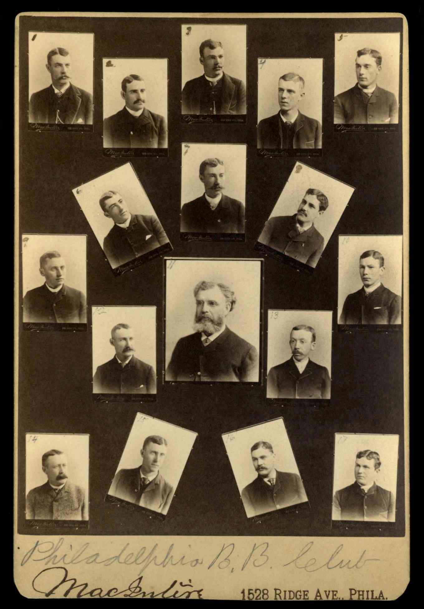 1886 Rare Philadelphia Athletics Harry Wright Baseball Club Team Cabinet Photo