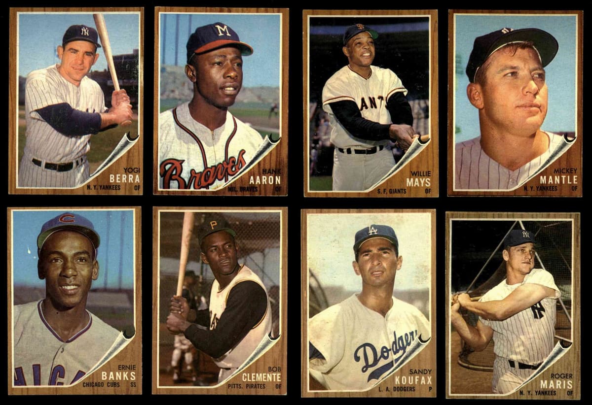 1962 Topps Baseball Mid to High Grade Near Complete Master Set (676/693) Mantle