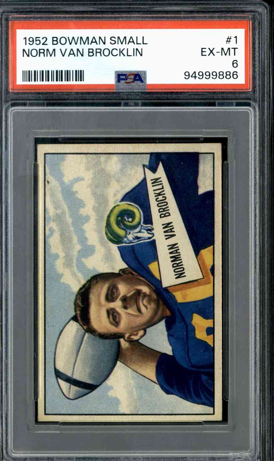 1952 Bowman Small #1 Norm Van Brocklin