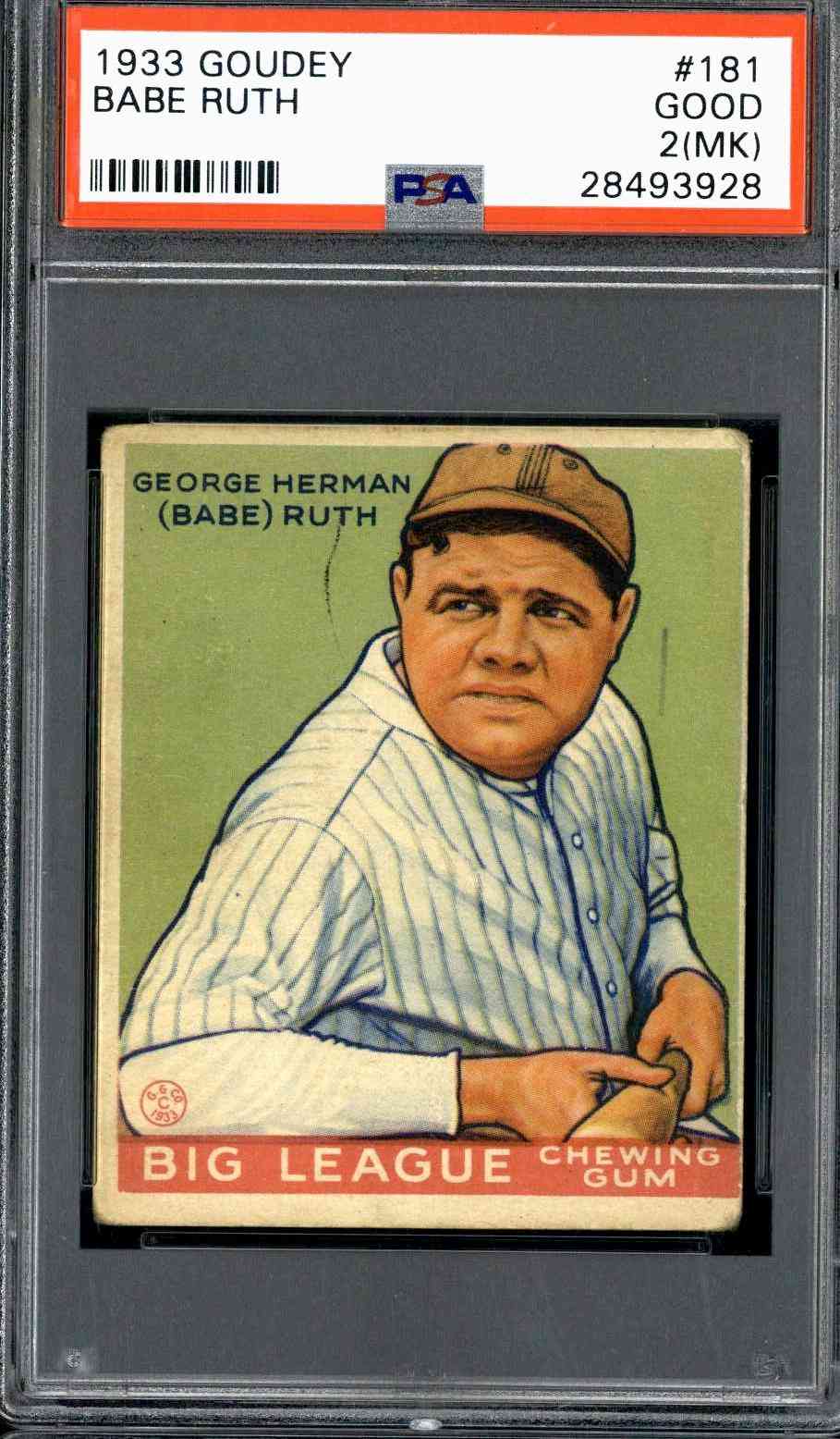 1933 Goudey #181 Babe Ruth