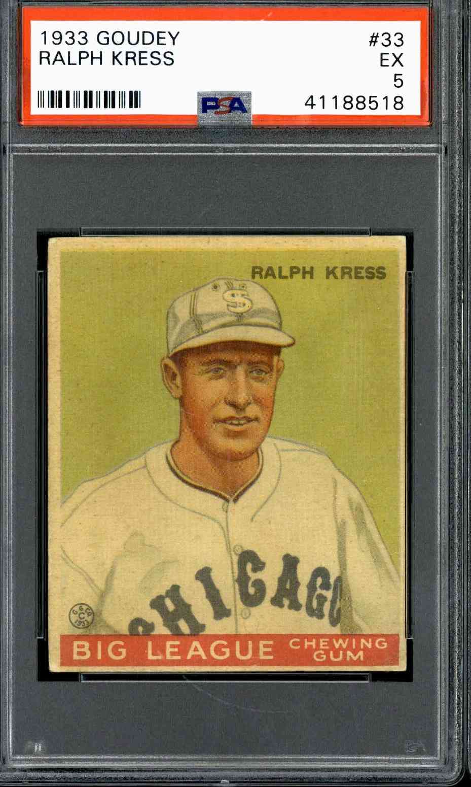 1933 Goudey #33 Ralph Kress