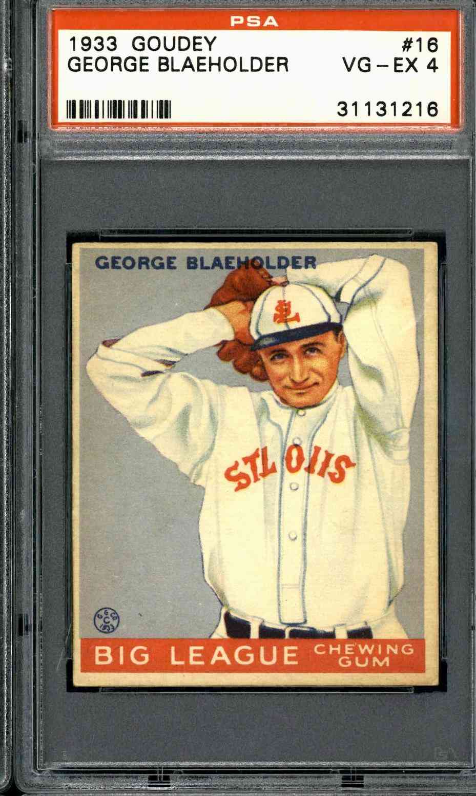 1933 Goudey #16 George Blaeholder