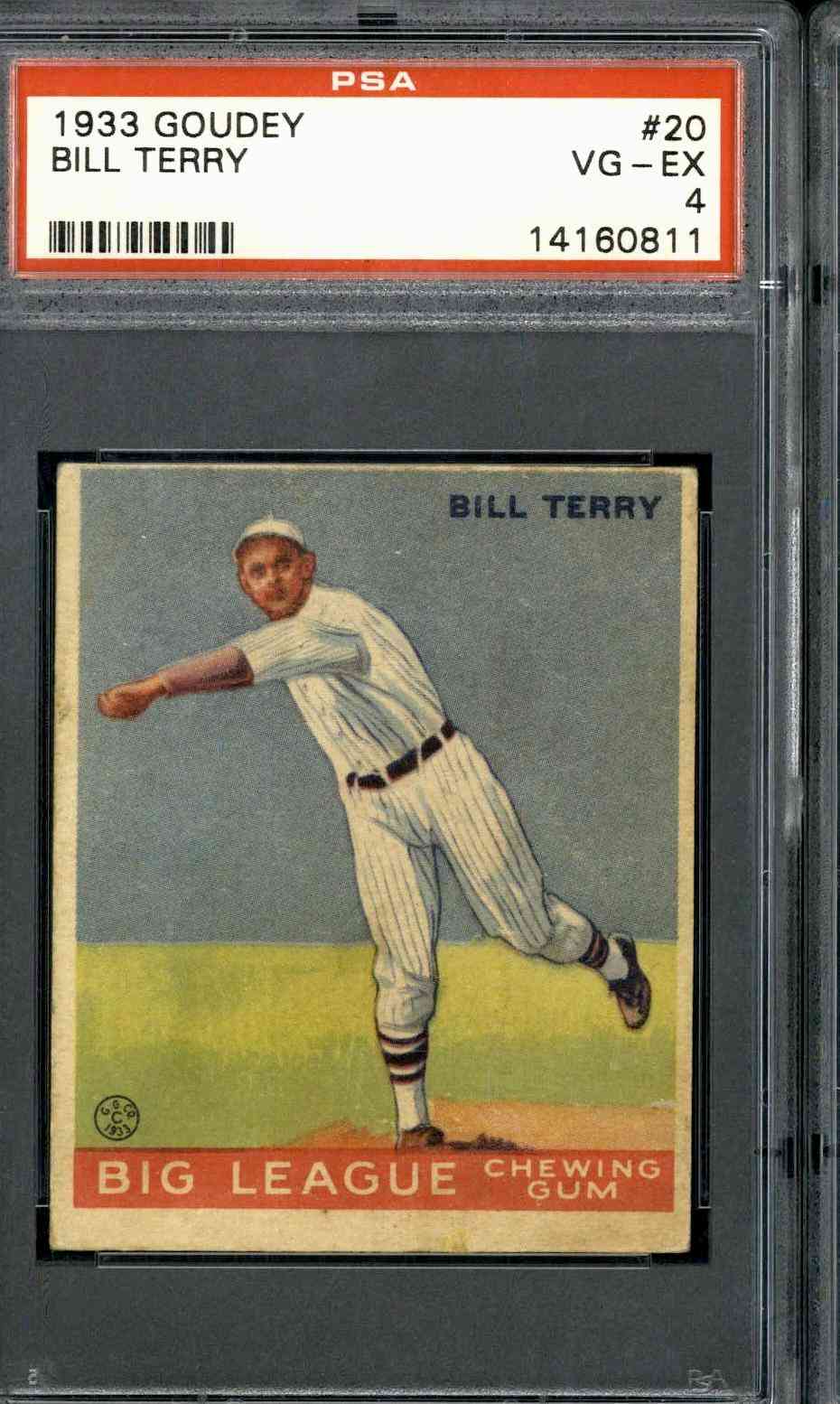 1933 Goudey #20 Bill Terry