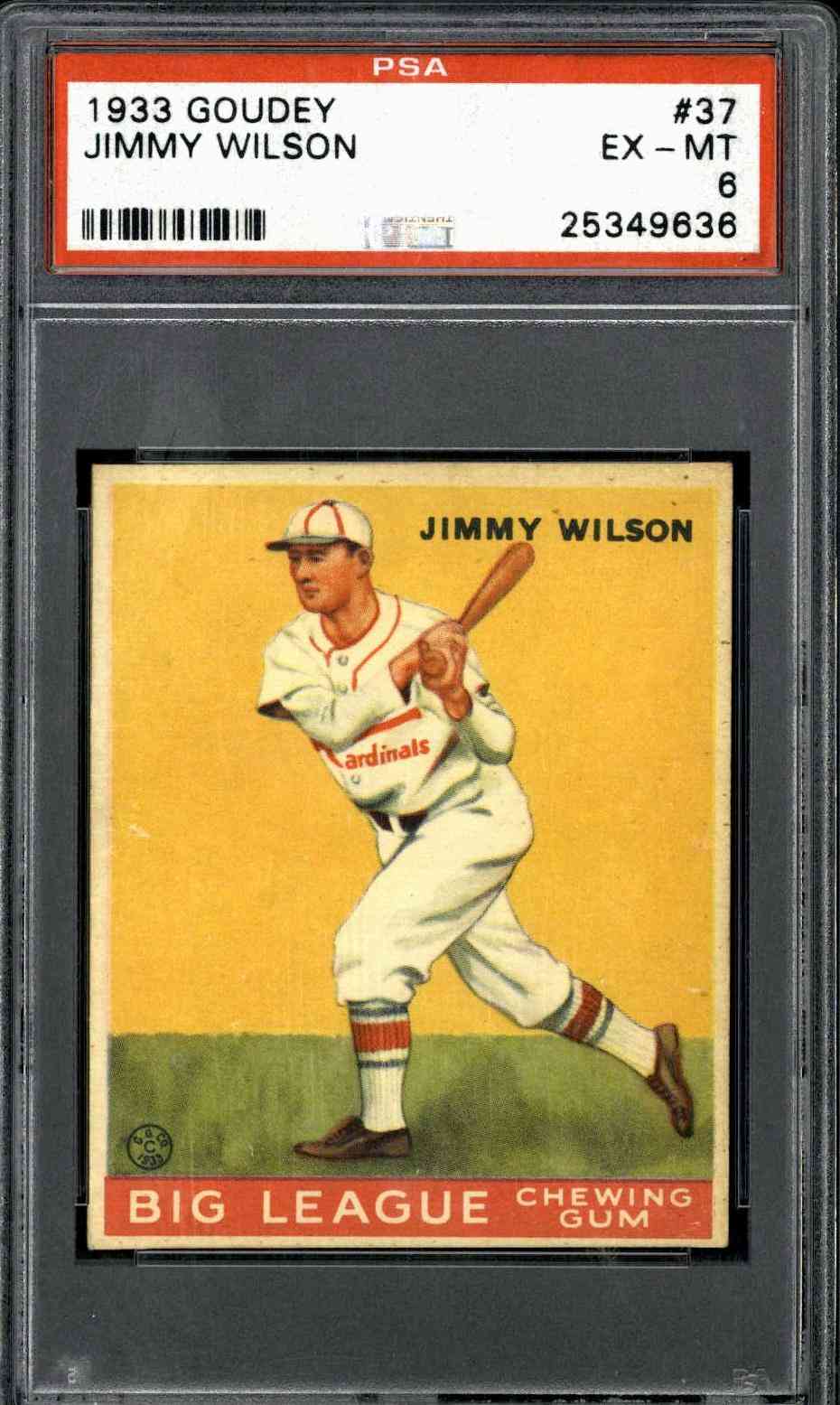 1933 Goudey #37 Jimmy Wilson