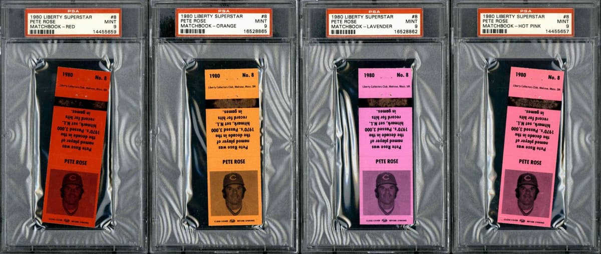 1980 Liberty Superstar Matchbook #8 Pete Rose Graded Complete Set (10) Avg PSA 9