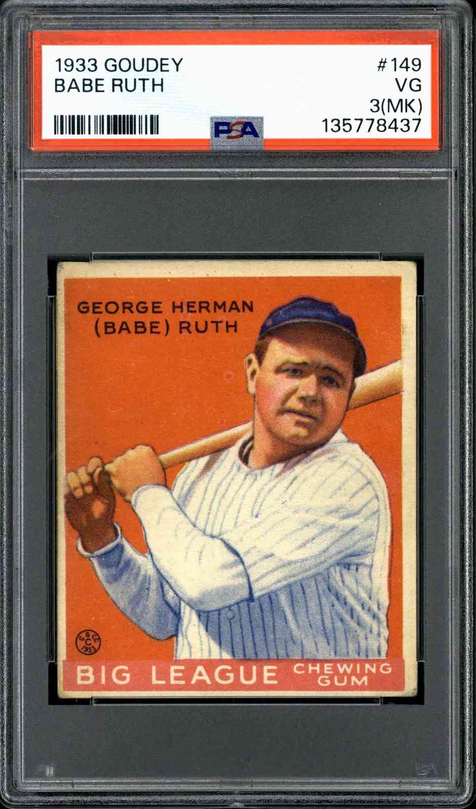 1933 Goudey #149 Babe Ruth