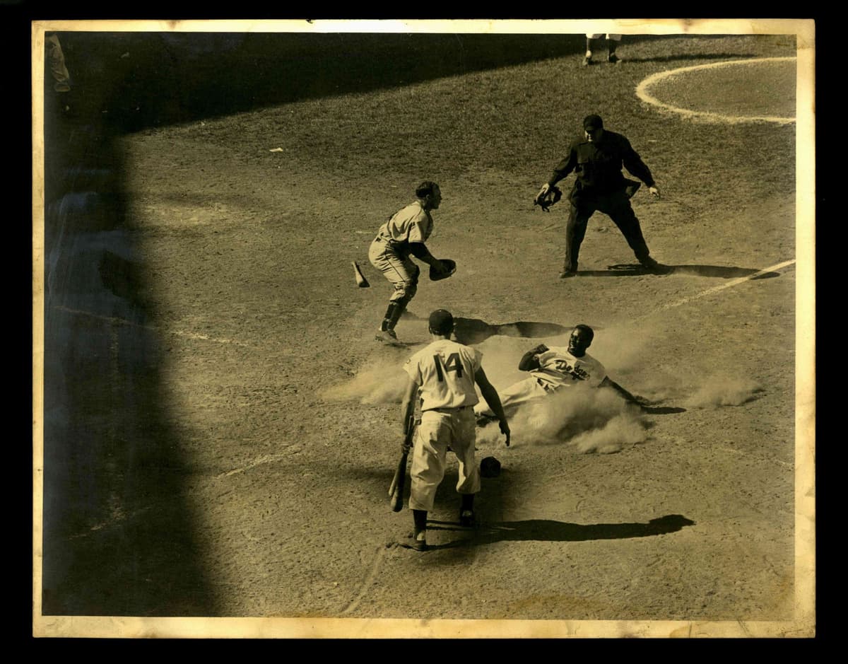 1950s Type 1 Original Photo Jackie Robinson Hodges Berra - PSA/DNA - 11" x 14"