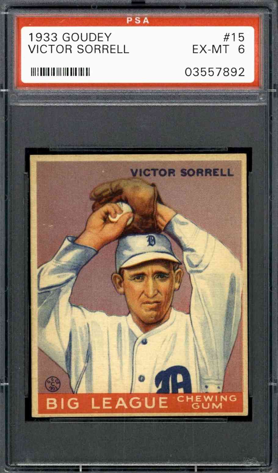 1933 Goudey #15 Victor Sorrell