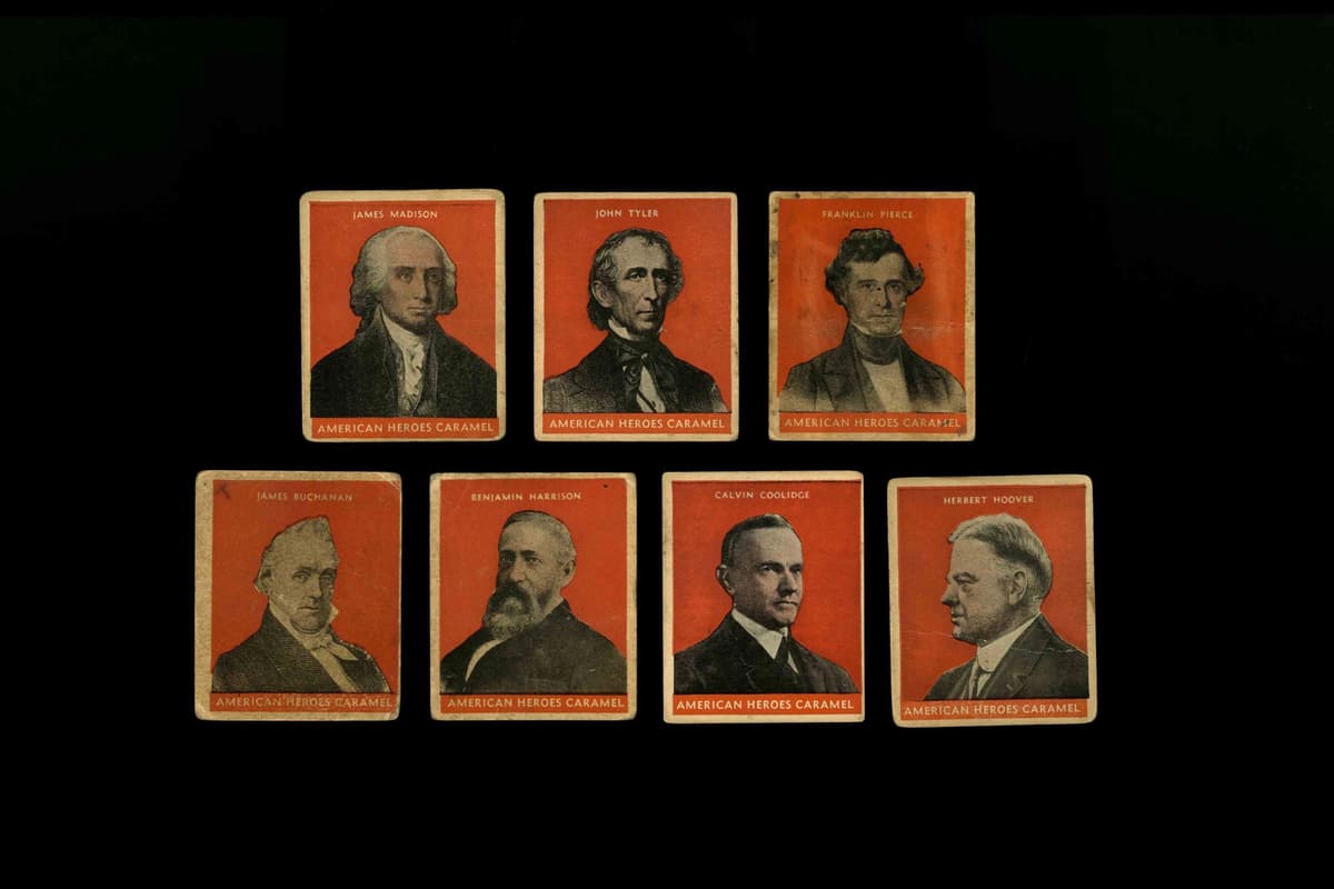 1932 U.S. Caramel Presidents (Red) Lot of 7 Coolidge Hoover Harrison Madison