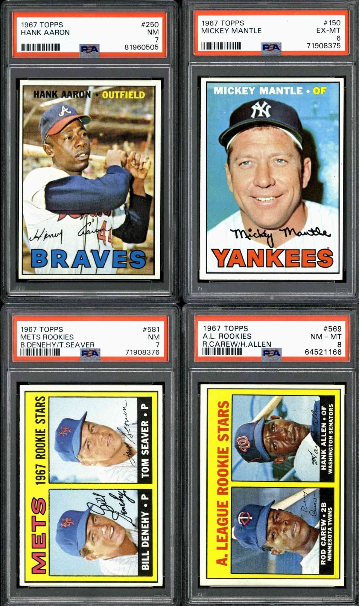 1967 Topps Mid to High Grade Complete Set (609) Mantle Mays Carew Seaver (RC)
