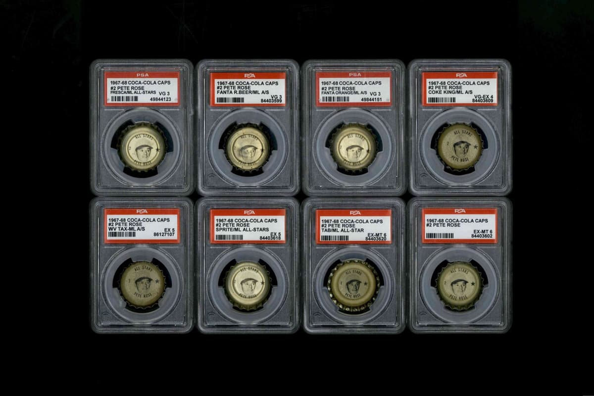 1967-68 Pete Rose Coca-Cola Cap Lot of (18) Caps - #2, #N30 and F13