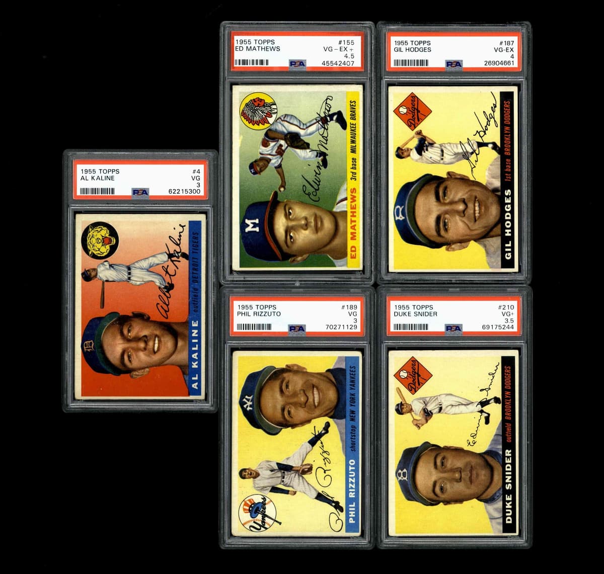 1955 Topps Complete (206) Set - Clemente (Rookie) Aaron Berra Mays VG - VG-EX
