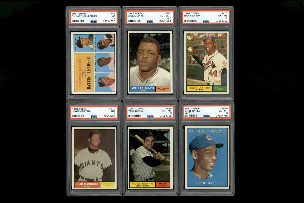 1961 Topps Baseball Complete High Grade Set (587) Mays Mantle Aaron