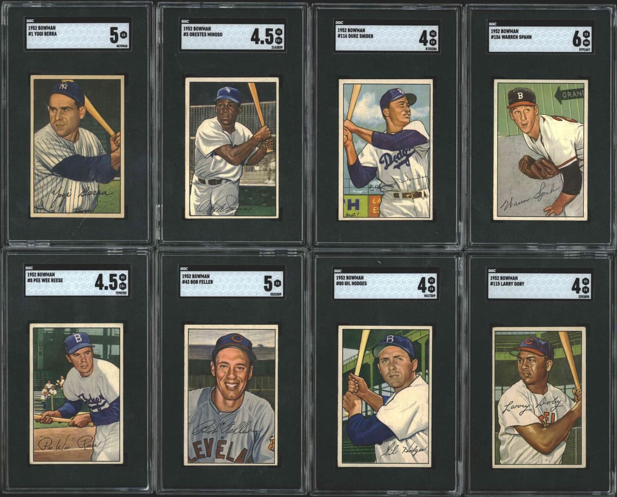 1952 Bowman Baseball Set 250/252 Berra Reese Minoso