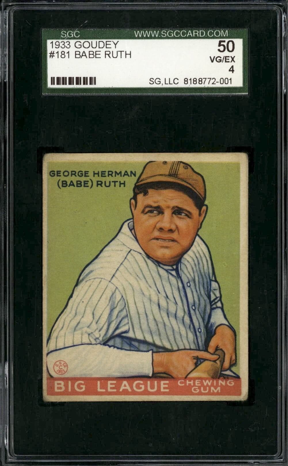1933 Goudey #181 Babe Ruth