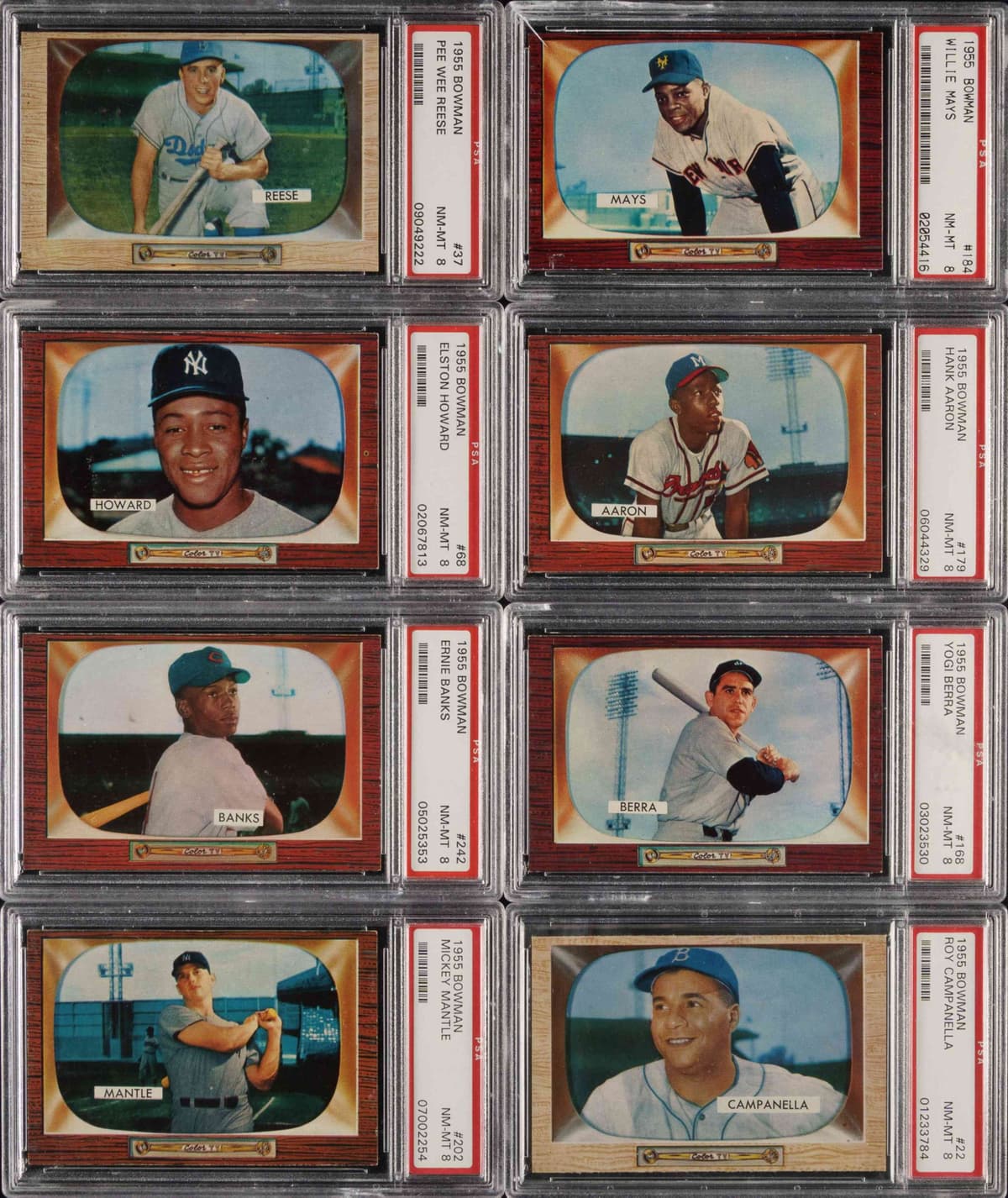 1955 Bowman Complete Master Set (326) #2 PSA Registry Set (8.08 GPA) Mantle Mays