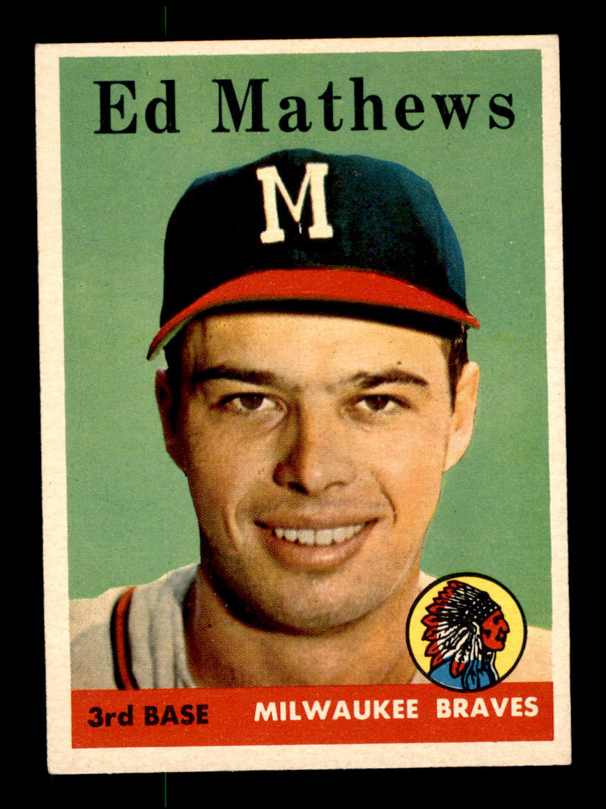 1958 Topps #440 Eddie Mathews Milwaukee Braves Baseball Card