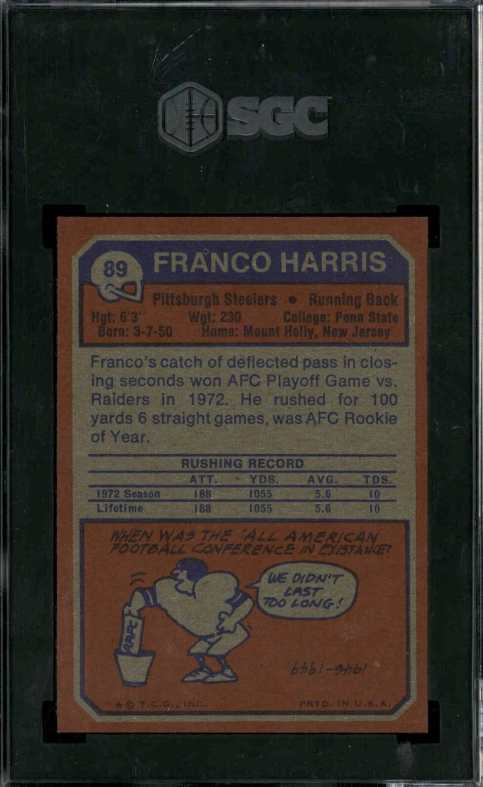franco harris rookie card